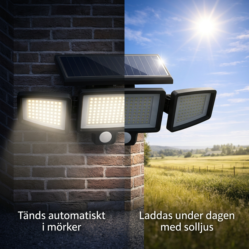 TrygghetsLjus — Tänds vid rörelse, släcks automatiskt