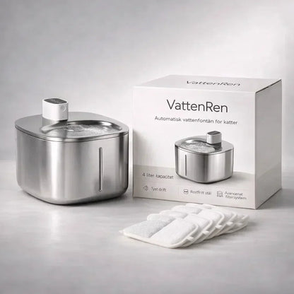 VattenRen – Filtrerat, rinnande vatten för en friskare katt